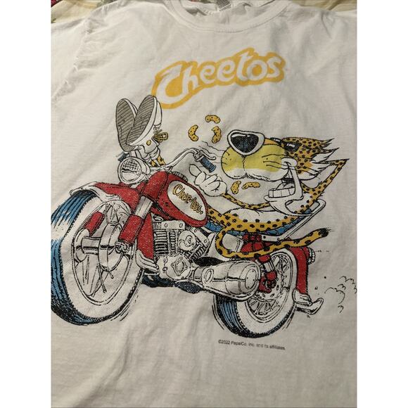 Vintage Style CHEETOS Chester Cheetah Motorcycle T-Shirt MENS Medium 80's - Picture 2 of 4